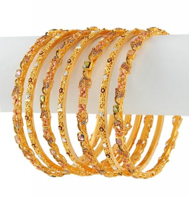 22K Gold Bangles (set of 7) ( Set of Bangles )