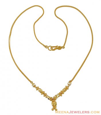 22K Gold Two Tone Chain ( 22Kt Gold Fancy Chains )