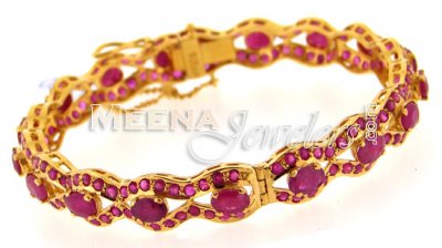 22 Kt Gold Ruby Bangles ( Precious Stone Bangles )