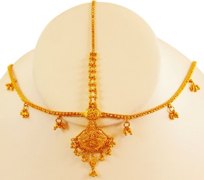 22K Gold Matha Patti With Tikka ( Gold Tikka )