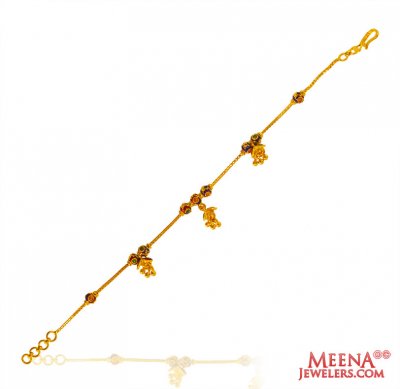 22KT Gold Meenakari Girls Bracelet  ( Ladies Bracelets )