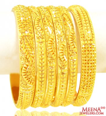 22 Kt Gold Bangles Set  ( Set of Bangles )