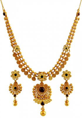 Coin Style 22K Gold Antique Set ( Antique Necklace Sets )