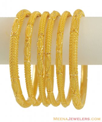 22Karat Pipe Kadas (set of 6) ( Set of Bangles )