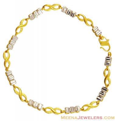 22K Fancy 2 Tone Ladies Bracelet  ( Ladies Bracelets )