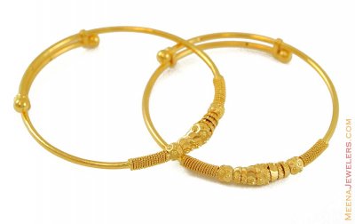 22K Designer Baby Bangles(2 pcs) ( Baby Bangles )