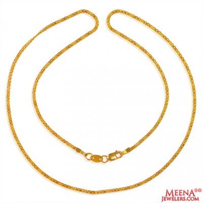 22K Yellow Gold Plain Chain(18inch) ( Plain Gold Chains )