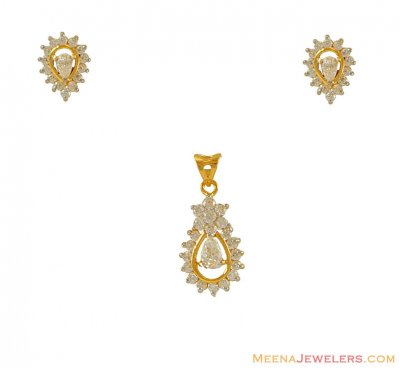  Pendant Set with Cz ( Fancy Pendant Set )