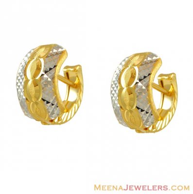 Designer Two Tone Clip On (22k) ( Clip On Earrings )