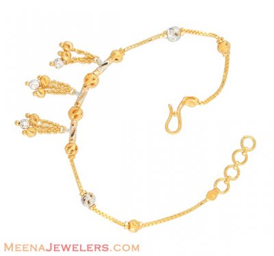 Gold Two Tone Bracelet with Charms ( Ladies Bracelets )