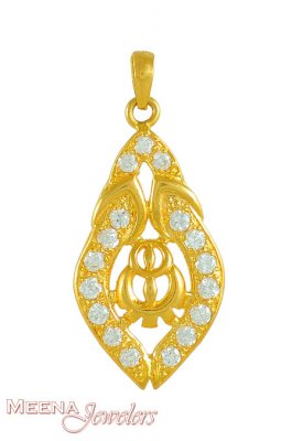 22K Gold Khanda Pendant ( Khanda Pendants )