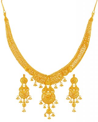 22Kt Gold Necklace Earring Set ( 22 Kt Gold Sets )