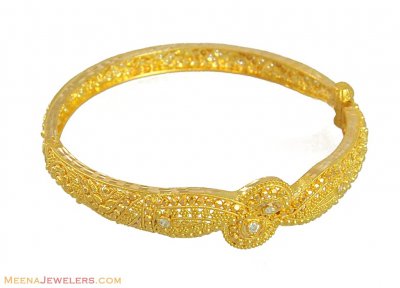 22k Gold Filigree CZ Kada(1 Pc) ( Kadas )