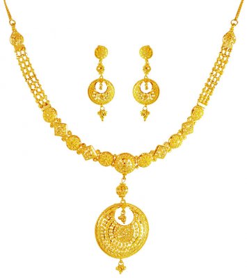 22kt Gold Chand Bali Set ( 22 Kt Gold Sets )