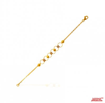 22Kt Gold Two Tone Baby Bracelet ( 22Kt Baby Bracelets )