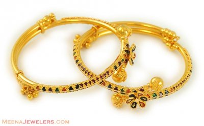  Meenakari Baby Bangle(22k) ( Baby Bangles )