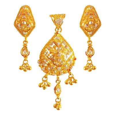 22karat Gold Two Tone Pendant Set ( Gold Pendant Sets )