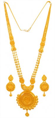 22Kt Gold Layered Necklace Set ( 22 Kt Gold Sets )