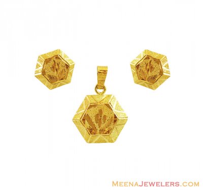 22K Indian Gold Pendent Set ( Gold Pendant Sets )