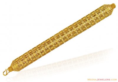 22K Gold Wide Bracelet ( Men`s Bracelets )