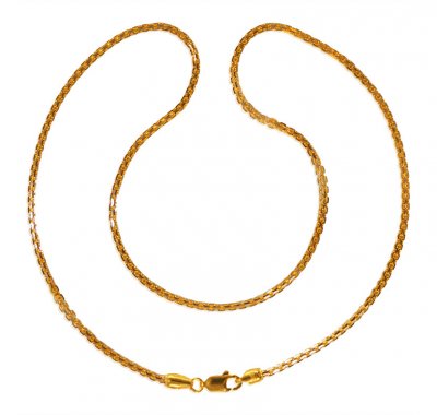 22k Gold Two Tone Chain ( 22Kt Gold Fancy Chains )