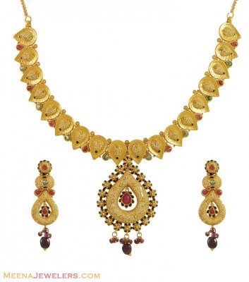 Antique Necklace Earrings Set ( Antique Necklace Sets )