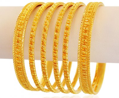 22K Gold Filigree Bangles Set ( Set of Bangles )