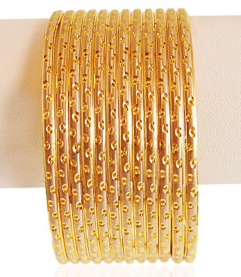 22kt Gold Rhodium Bangles (6 PC) ( Set of Bangles )