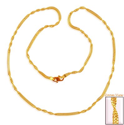 22K Gold Spiral Chain (16In) ( 22Kt Gold Fancy Chains )