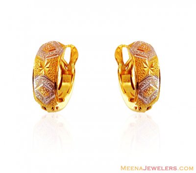 Two Tone ClipOn Earrings 22K ( Clip On Earrings )