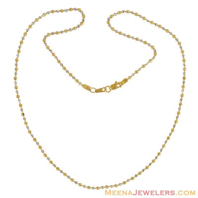 22K Rhodium Balls Chain(18 inches) ( 22Kt Gold Fancy Chains )