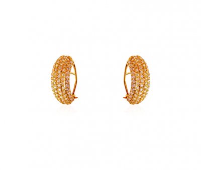 Fancy 22K CZ Earrings ( Clip On Earrings )