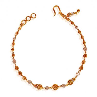 22K Gold Two Tone Bracelet ( Ladies Bracelets )