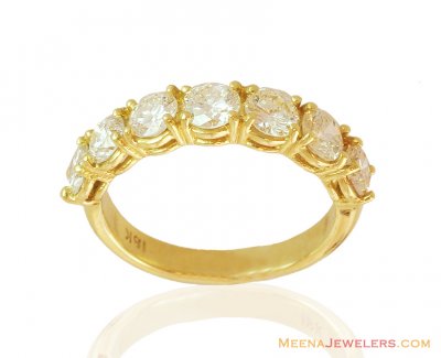 Fancy 7 Stone Band 18 k  ( Diamond Rings )