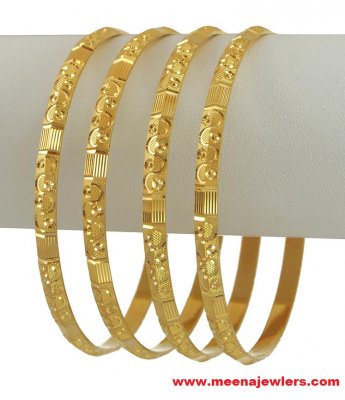 Machine Cut Bangles in 22k gold ( Set of Bangles )