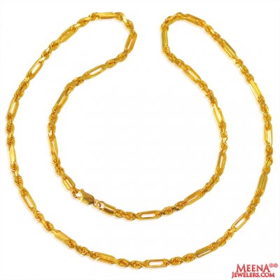 22K Fancy Rope Gold Chain ( Plain Gold Chains )