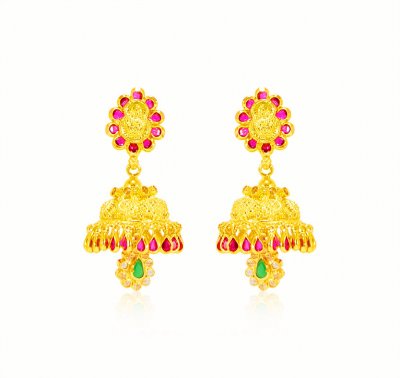 22k Long Chandelier Earrings ( Long Earrings )