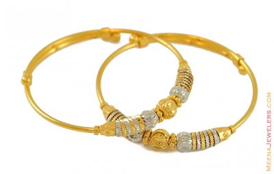 Two Tone Baby Bangles(22k) ( Baby Bangles )