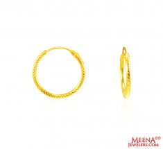 22Kt Gold Fancy Hoop Earrings ( Hoop Earrings )