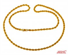 22 Kt Hollow Rope Chain (22 Inches) ( Plain Gold Chains )