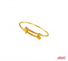 22K Gold Adjustable Baby Kada (1Pc)