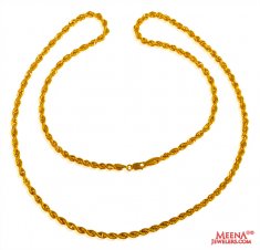 22 Kt Hollow Rope Chain (20 Inches)