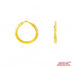 22Kt Gold Fancy Hoop Earrings ( Hoop Earrings )