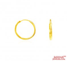 22Kt Gold Fancy Hoop Earrings ( Hoop Earrings )