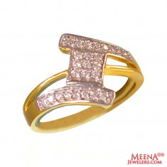 22Kt Gold and CZ Fancy Ring ( Ladies Signity Rings )