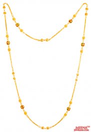 22Kt Gold Meenakari Gold Long Chain