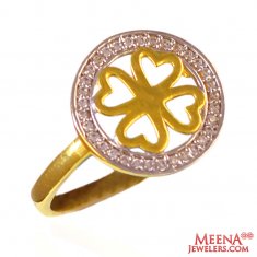 22Kt Gold and CZ Fancy Ring ( Ladies Signity Rings )