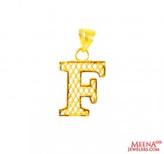 22Kt Gold Initial Pendant (F)