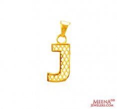 22Kt Gold Initial Pendant (J)