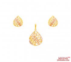 22Kt Gold Multi Tone Pendant Set